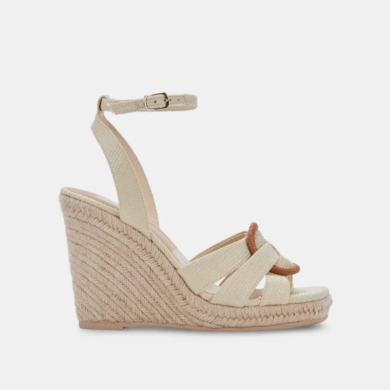 MAZE WEDGES WHEAT RAFFIA sold by Dolce Vita