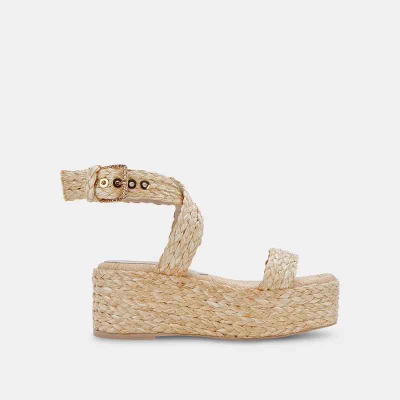 CANNES SANDALS LT NATURAL RAFFIA sold by Dolce Vita