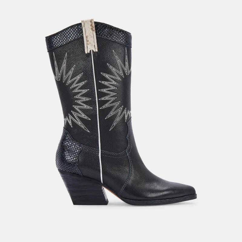 LAWSON BOOTS BLACK LEATHER - re:vita sold by Dolce Vita