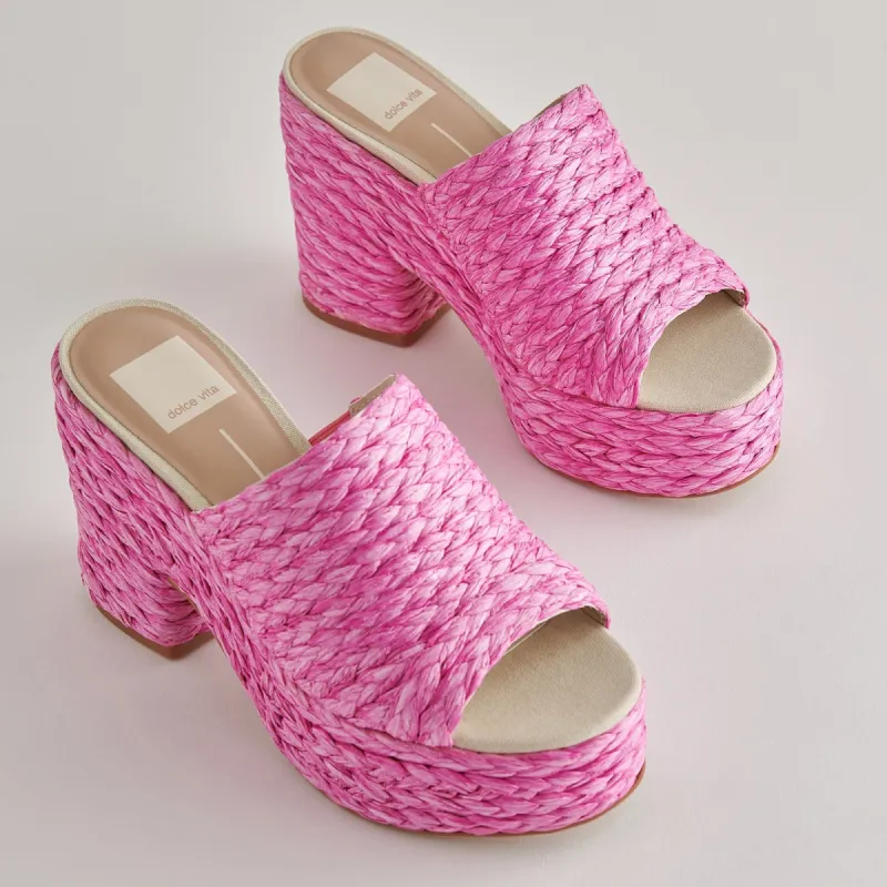 ELORA HEELS ORCHID RAFFIA sold by Dolce Vita