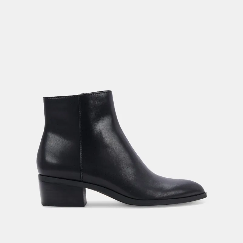 AVALON BOOTIES BLACK LEATHER sold by Dolce Vita