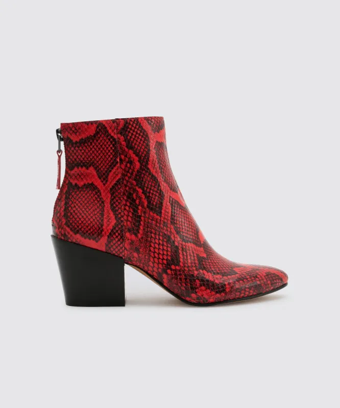 COLTYN BOOTIES RED SNAKE - re:vita sold by Dolce Vita