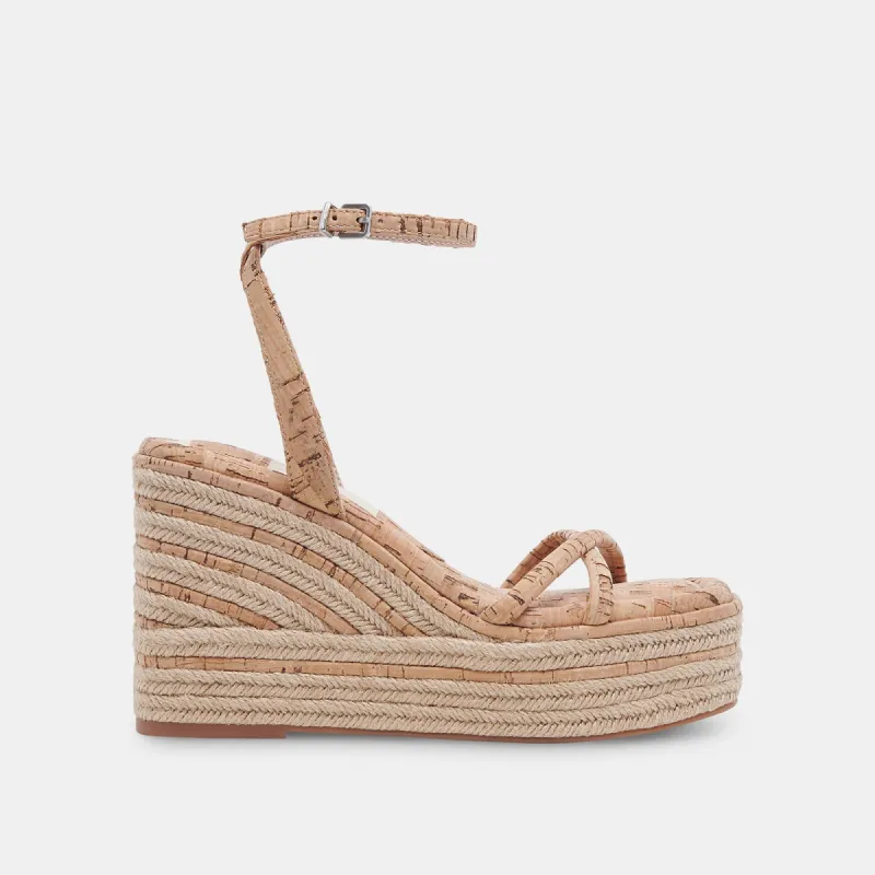 ELVIA WEDGES NATURAL CORK sold by Dolce Vita