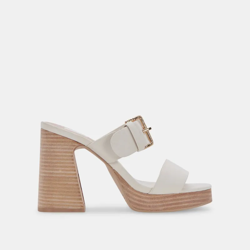 LANDRY HEELS IVORY NUBUCK sold by Dolce Vita