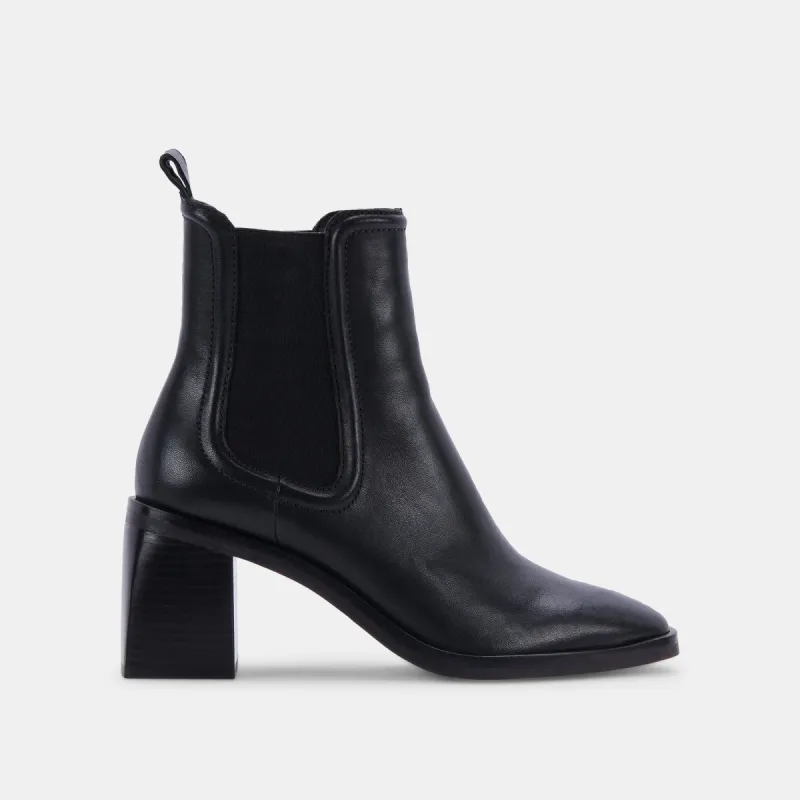 ILIANA BOOTIES BLACK LEATHER sold by Dolce Vita