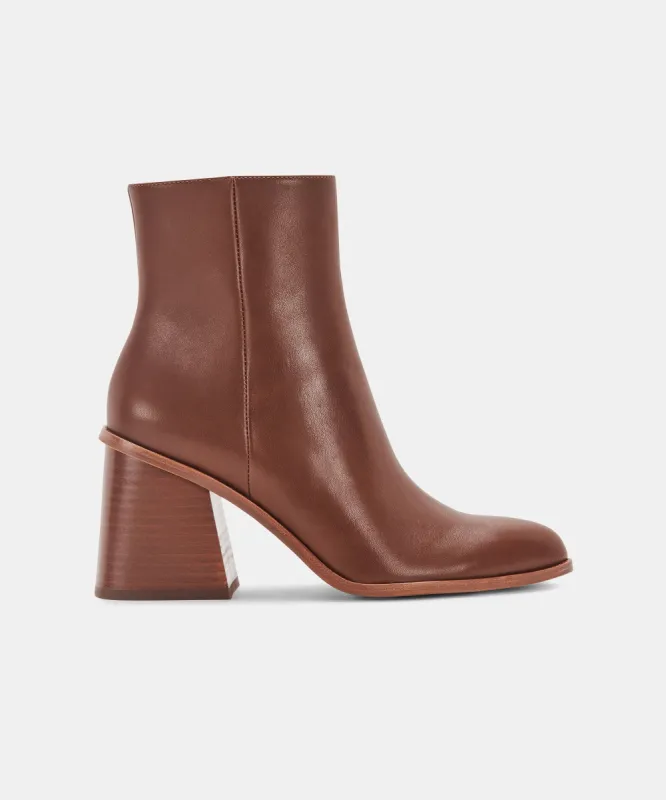 TERRIE BOOTIES CHOCOLATE LEATHER sold by Dolce Vita