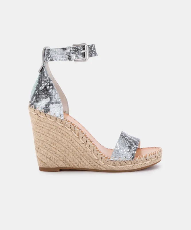 NOOR WEDGES MINT MULTI SNAKE PRINT LEATHER sold by Dolce Vita