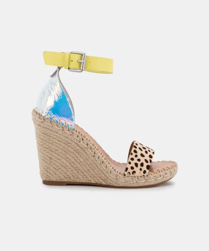 NOOR WIDE WEDGES LEOPARD MULTI CALF HAIR sold by Dolce Vita