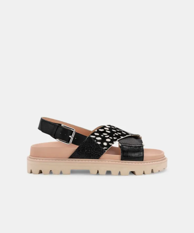 NILES SANDALS BLACK MULTI LEATHER sold by Dolce Vita