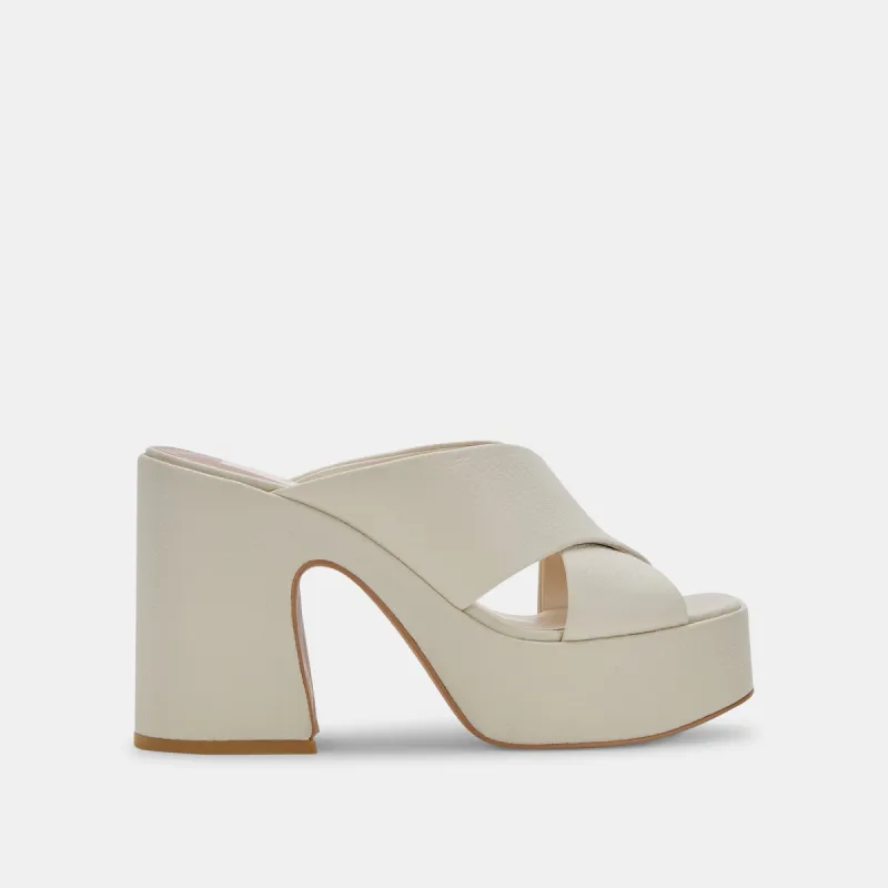 WONDER HEELS IVORY LEATHER sold by Dolce Vita