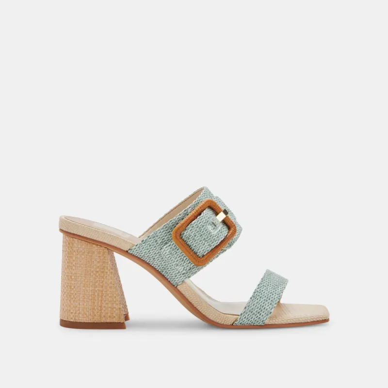 POSY HEELS MINT RAFFIA sold by Dolce Vita