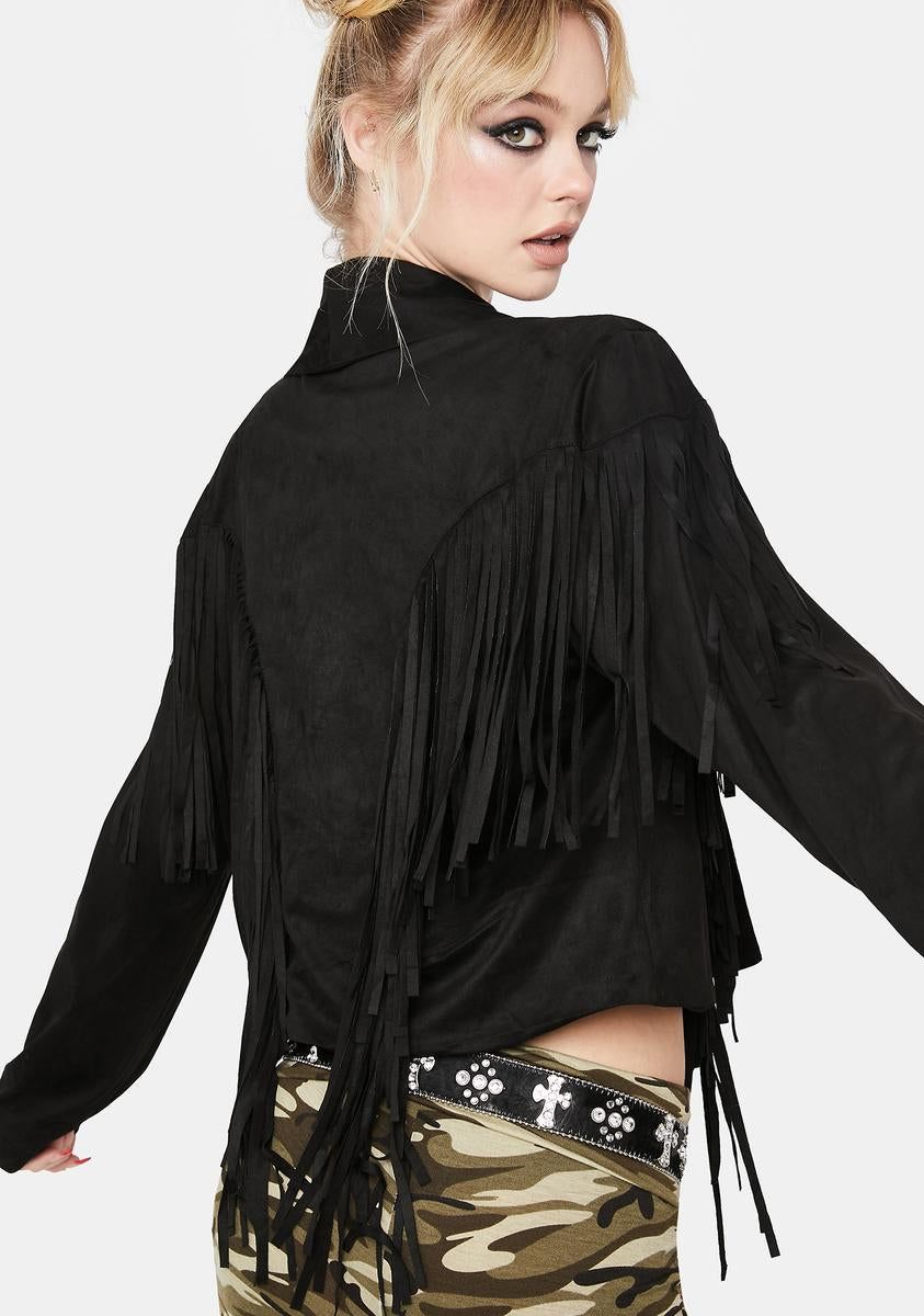 Born To Ride Fringe Jacket sold by Dolls Kill product image thumbnail 4