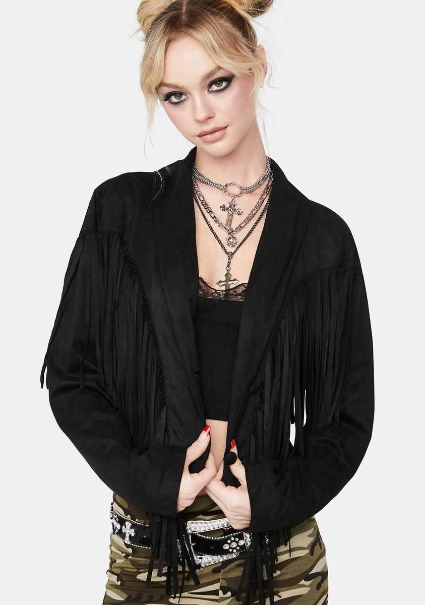 Born To Ride Fringe Jacket sold by Dolls Kill