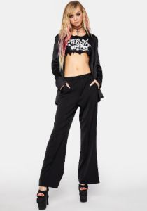 I Mean Business Flare Trousers sold by Dolls Kill