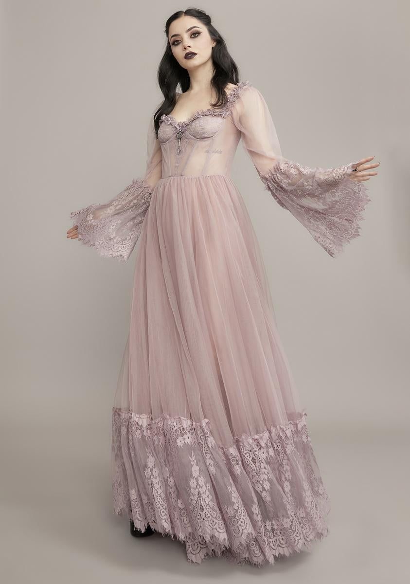 Lady Dance With Death Maxi Dress sold by Dolls Kill