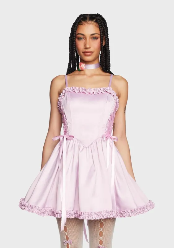 Takes The Cake Mini Dress - Light Purple sold by Dolls Kill