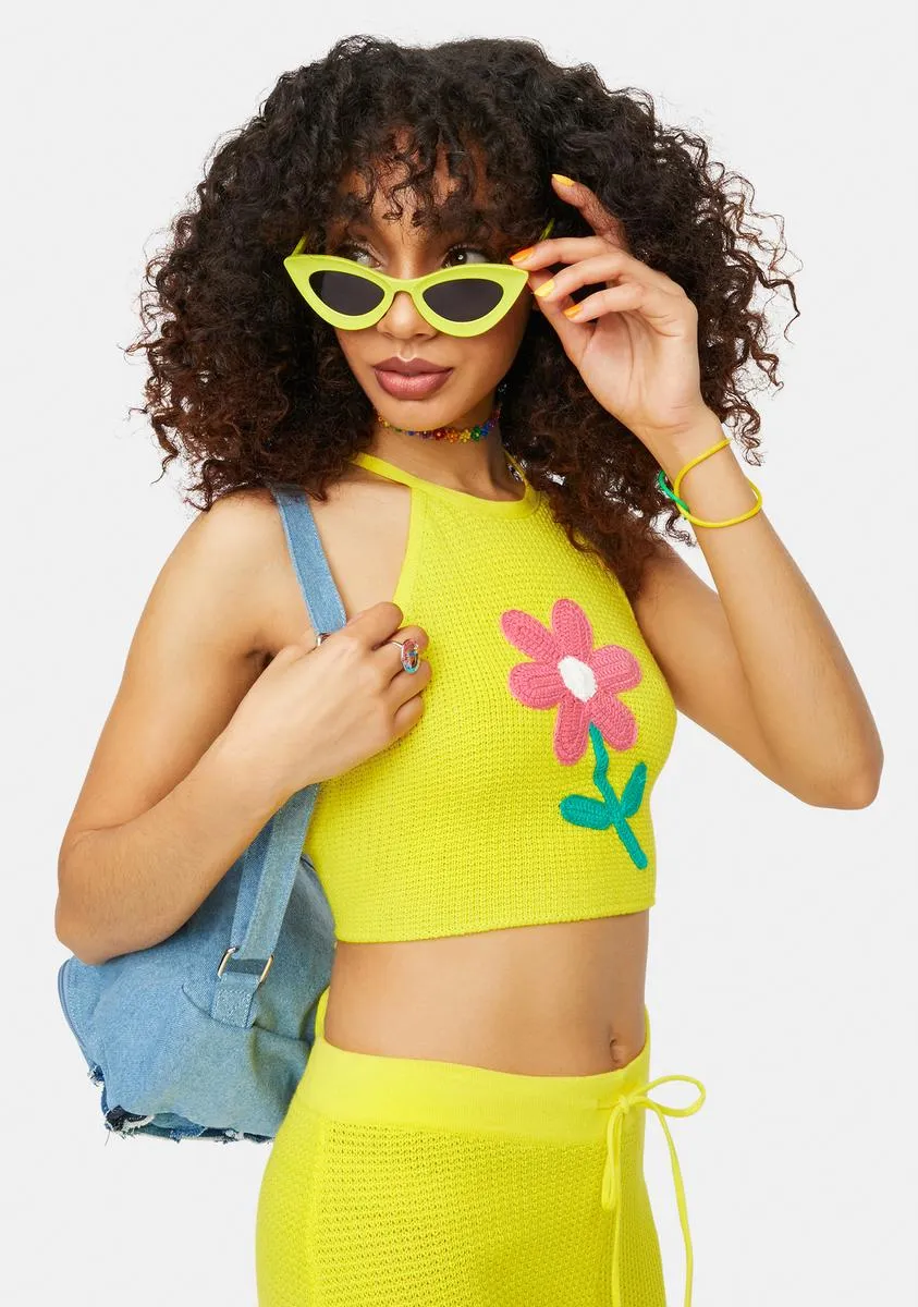 Summer Bummer Babe Daisy Crochet Halter Top sold by Dolls Kill product image thumbnail 2