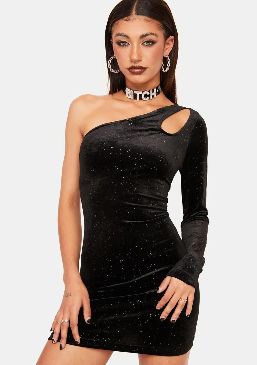 Sparkle One Shoulder Dress sold by Dolls Kill