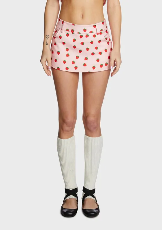 Strawberry Mini Skirt sold by Dolls Kill