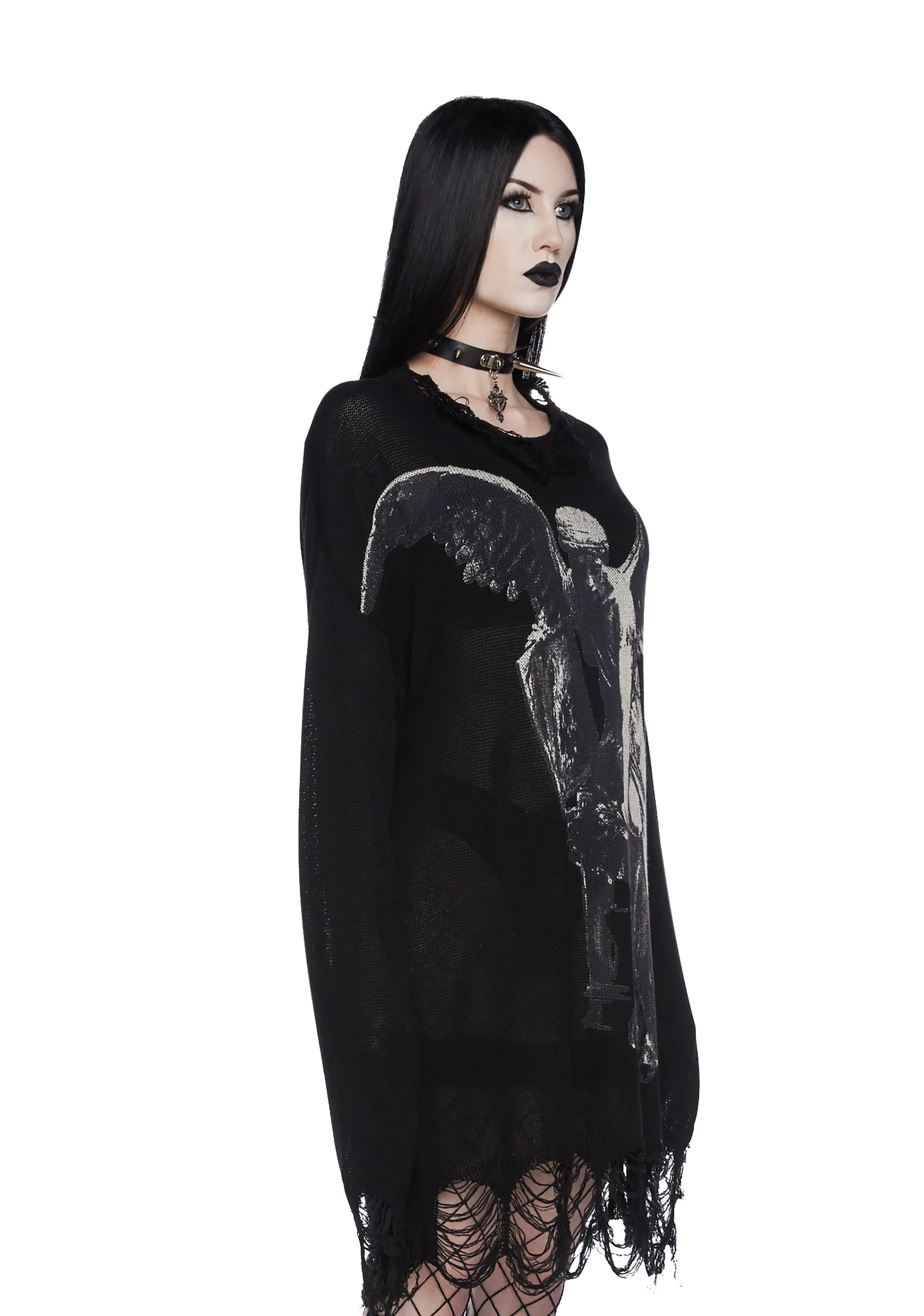 Winged Defeat Oversized Sweater sold by Dolls Kill product image thumbnail 4