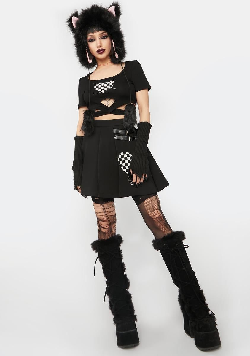 Punk Locomotive Check Heart Crop Top sold by Dolls Kill product image thumbnail 3