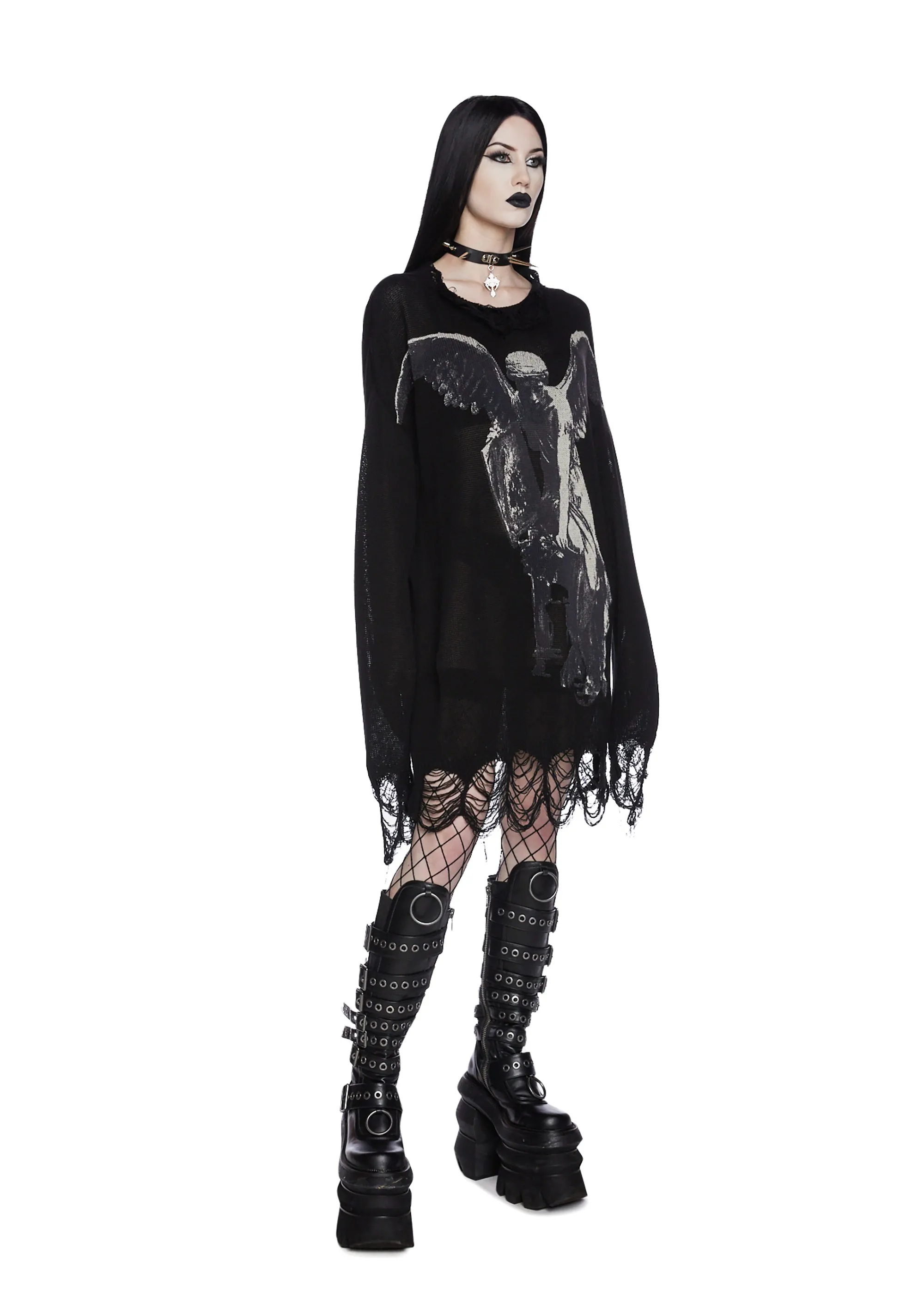 Winged Defeat Oversized Sweater sold by Dolls Kill product image thumbnail 2