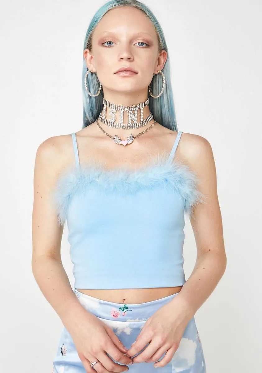 Sky Dream Fantasy Marabou Tank sold by Dolls Kill