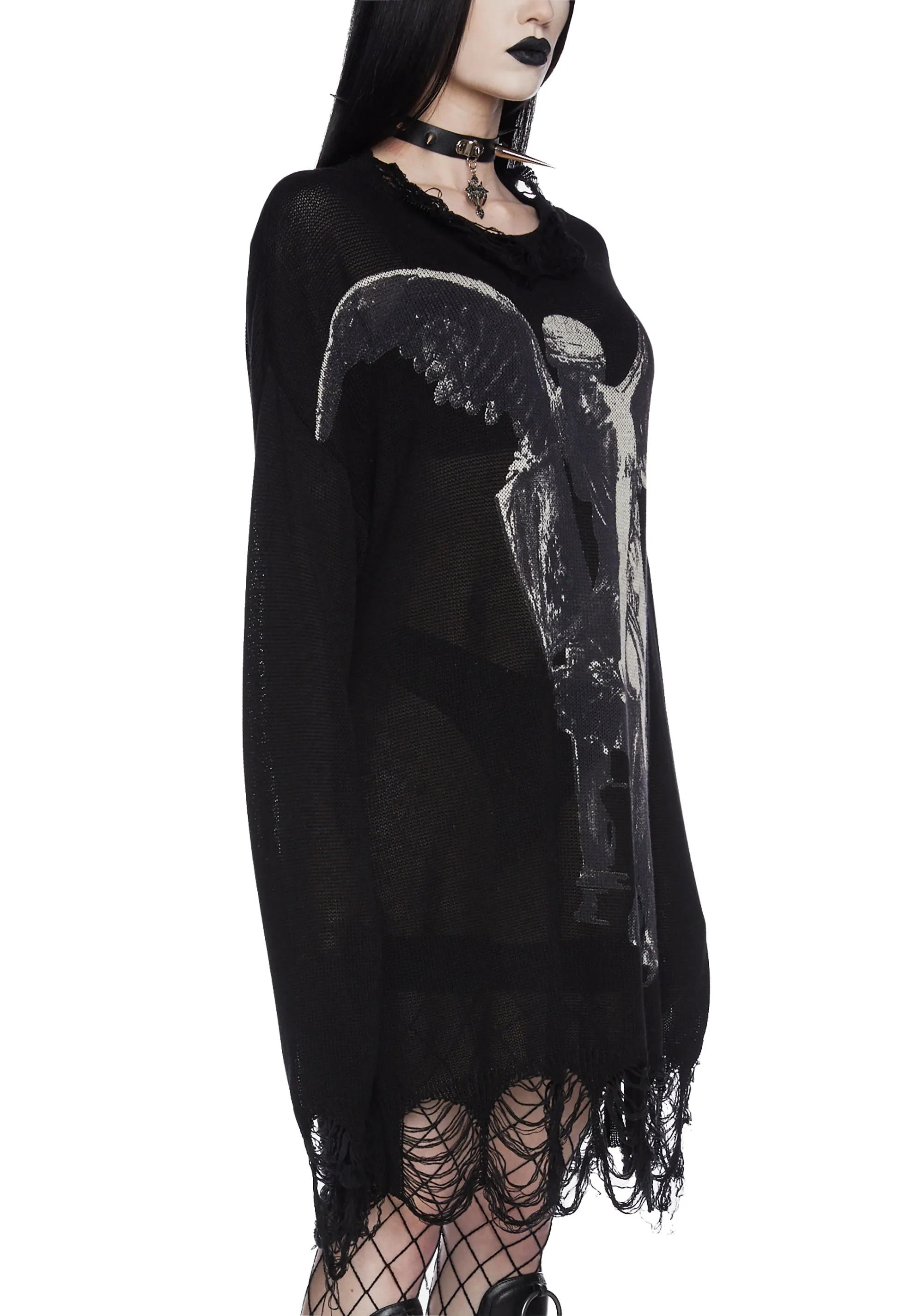 Winged Defeat Oversized Sweater sold by Dolls Kill product image thumbnail 5
