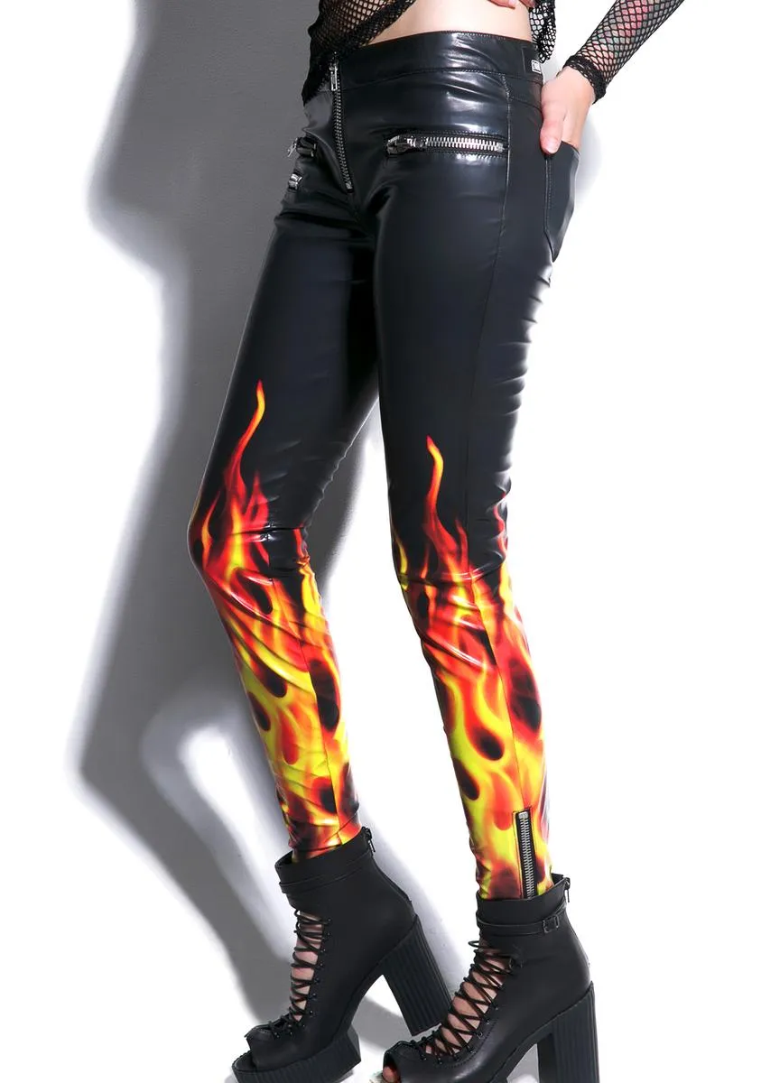 Flamin Hot Moto Pants sold by Dolls Kill product image thumbnail 3