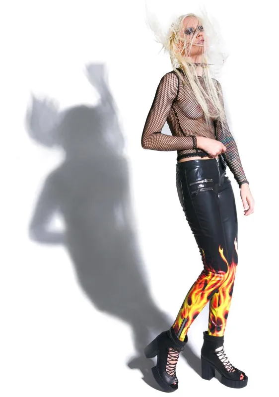 FlaminÂ Hot Moto Pants sold by Dolls Kill