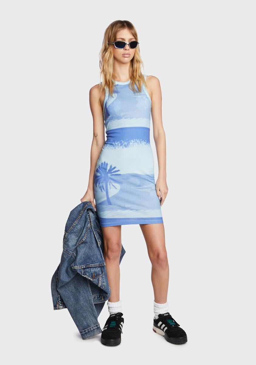 Blue Polarised Print Tank Mini Dress sold by Dolls Kill product image thumbnail 2