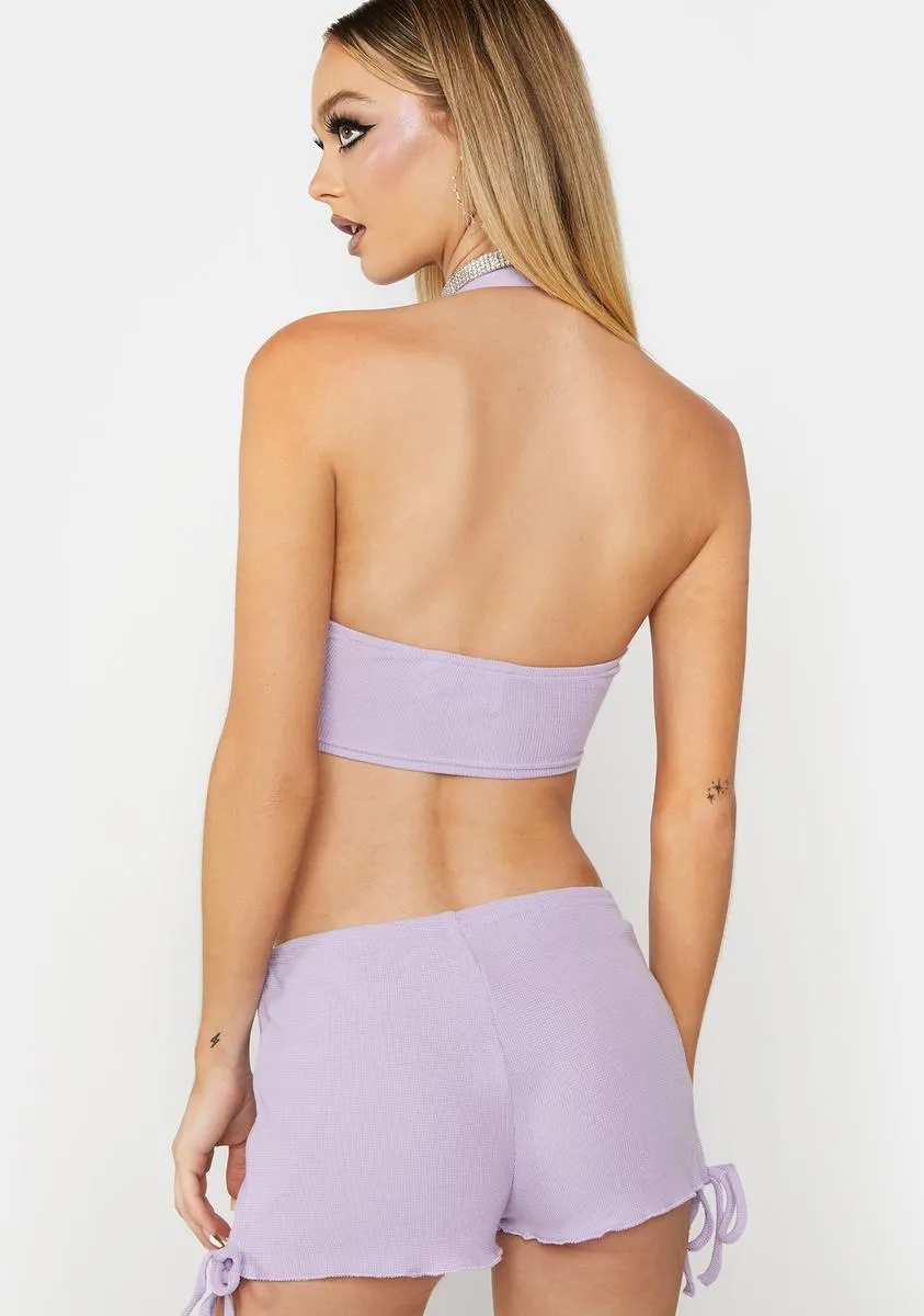 Lavender Morning Glory Shorts Set sold by Dolls Kill product image thumbnail 4