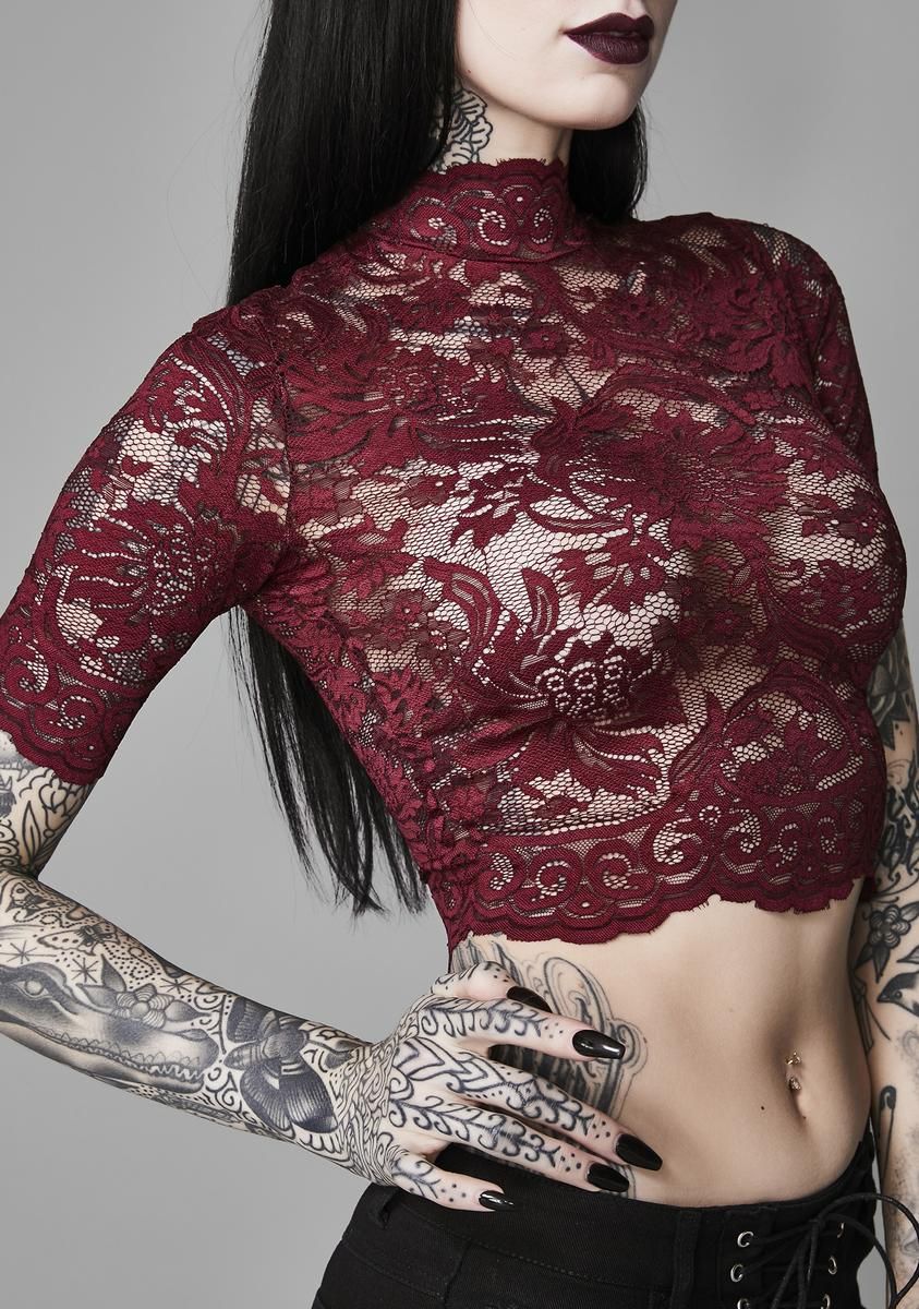 Ominous Trance Lace Top sold by Dolls Kill product image thumbnail 4