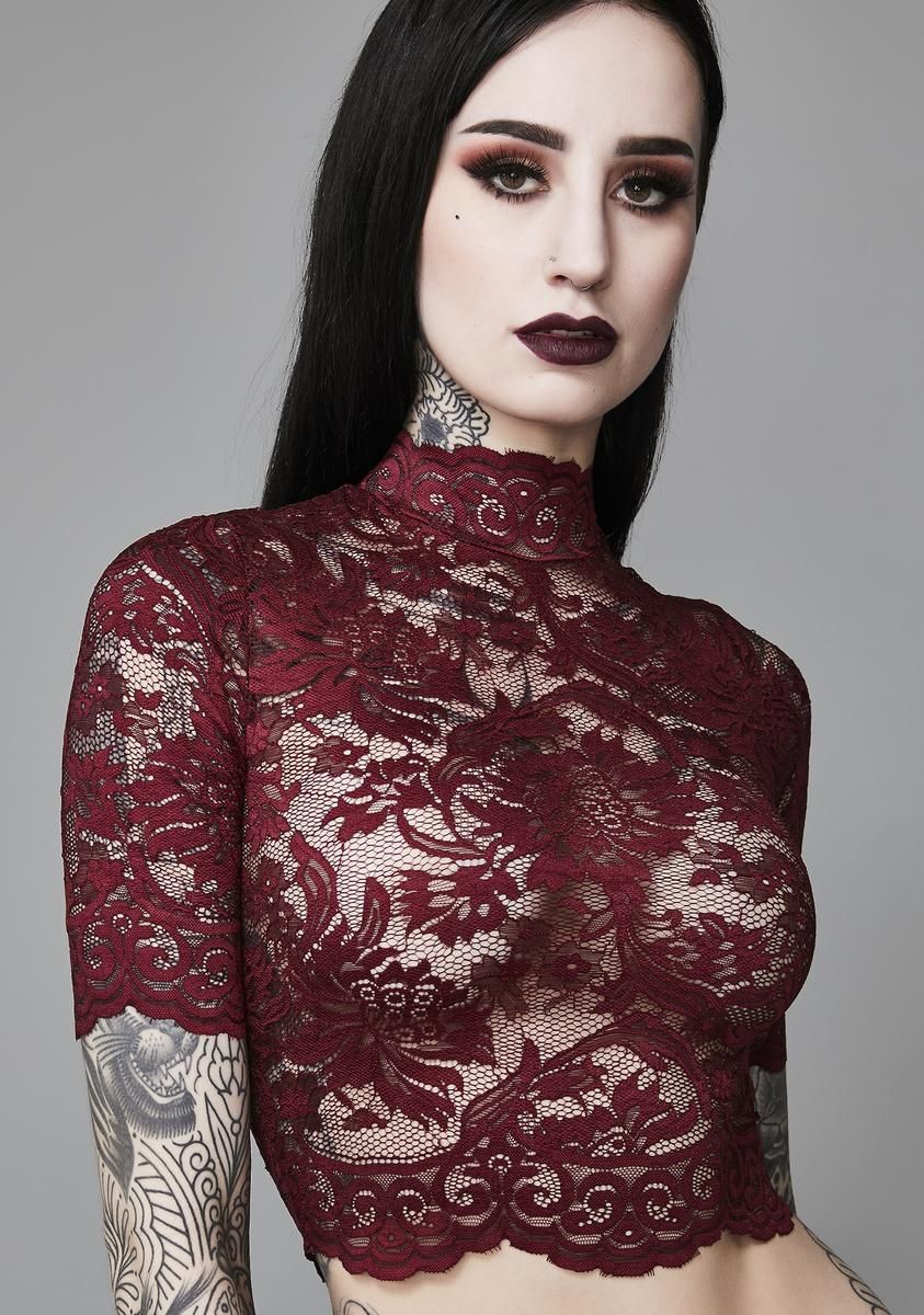 Ominous Trance Lace Top sold by Dolls Kill