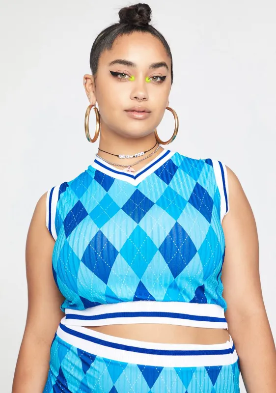 Plus Argyle Rib Tank Top sold by Dolls Kill