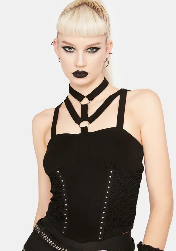 Punk Rebel Halter Top sold by Dolls Kill