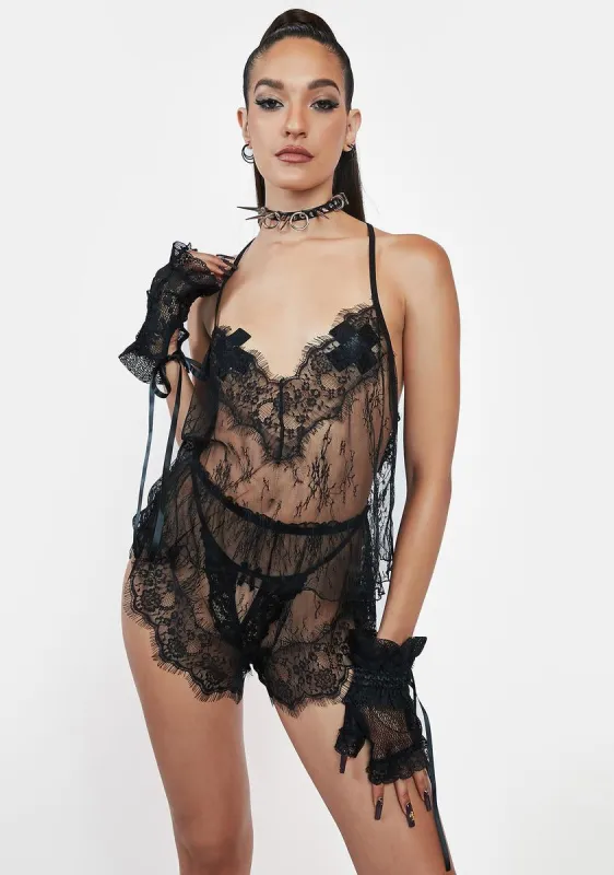 Because Of You Lace Shorts Set sold by Dolls Kill
