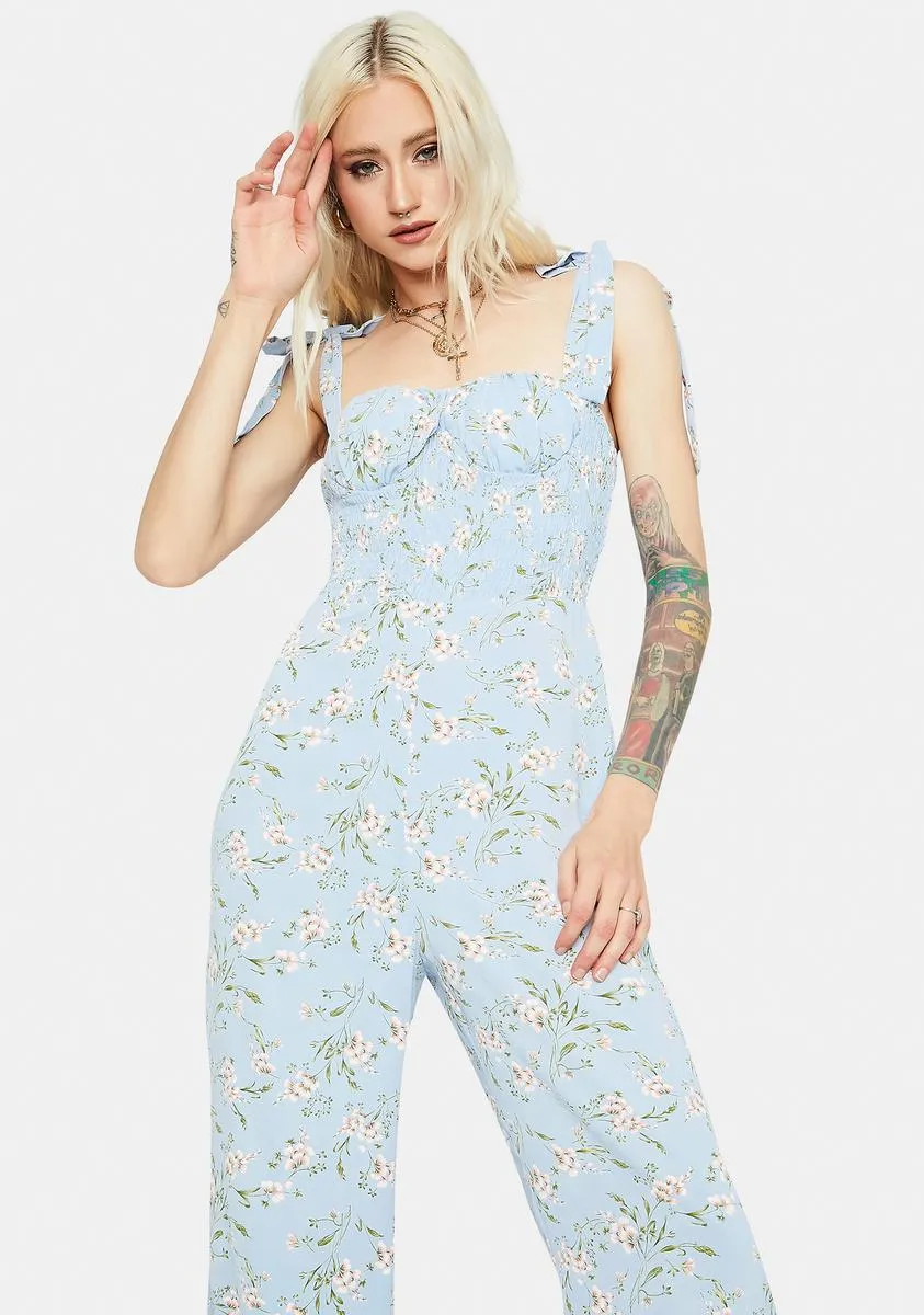 Chill Fresh Air Floral Smocked Jumpsuit sold by Dolls Kill product image thumbnail 2