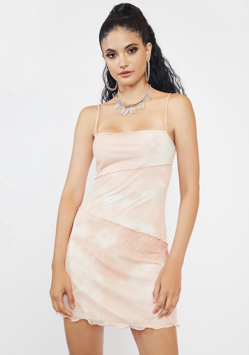 Nude Heartbreak Hottie Tie Dye Dress sold by Dolls Kill