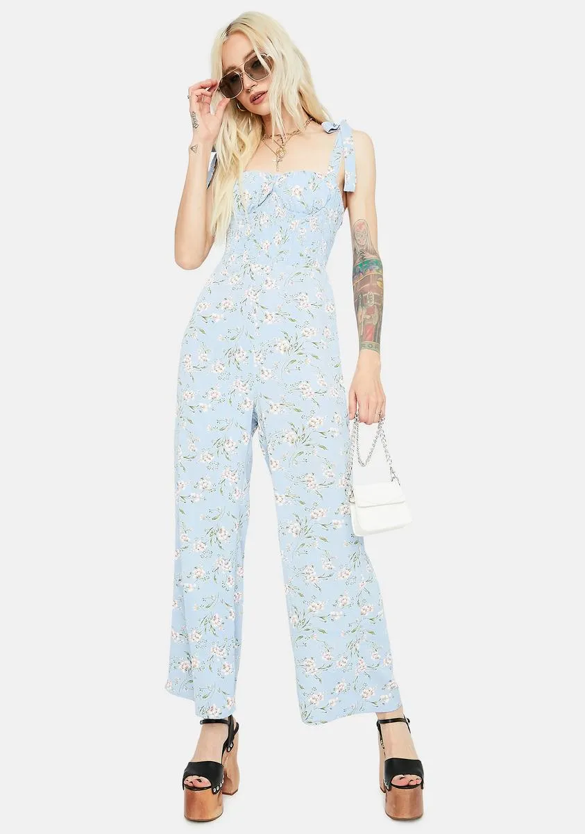 Chill Fresh Air Floral Smocked Jumpsuit sold by Dolls Kill