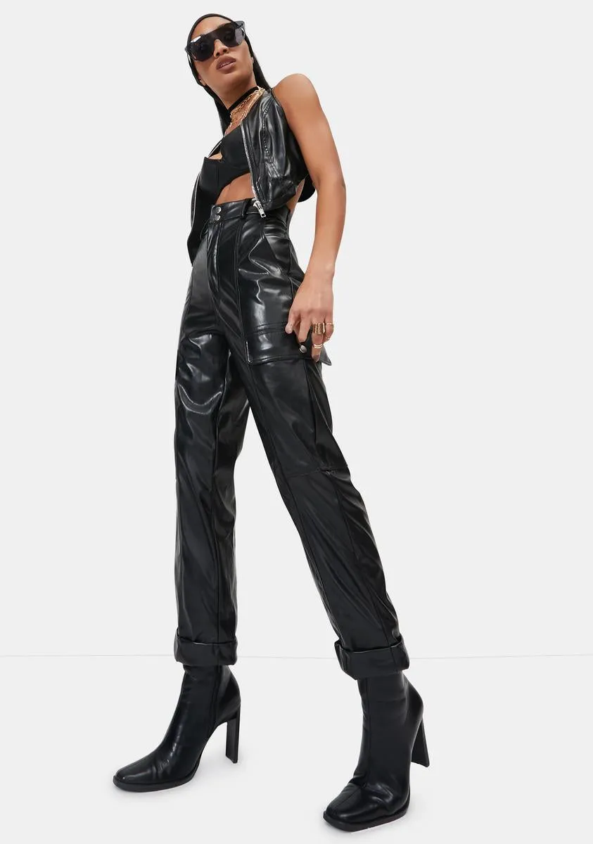 Baddie In Charge Vegan Leather Cargo Pants sold by Dolls Kill product image thumbnail 2