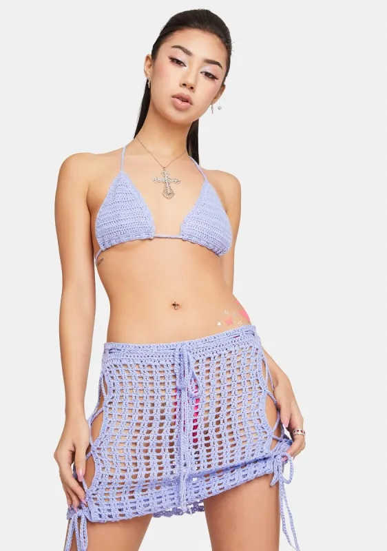Lavender Take The Leap Crochet Set sold by Dolls Kill