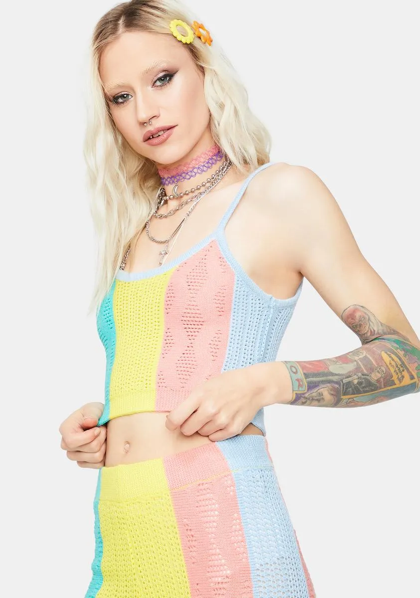 Rainbow Haze Colorblock Knit Tank sold by Dolls Kill