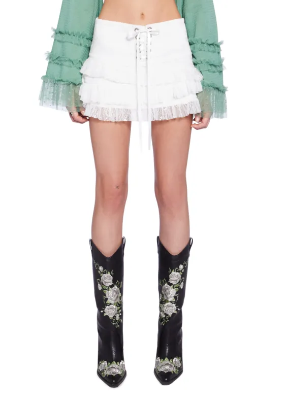 Delicate Daydreamer Mini Skirt sold by Dolls Kill