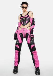 Pink Moto Thong Pants sold by Dolls Kill