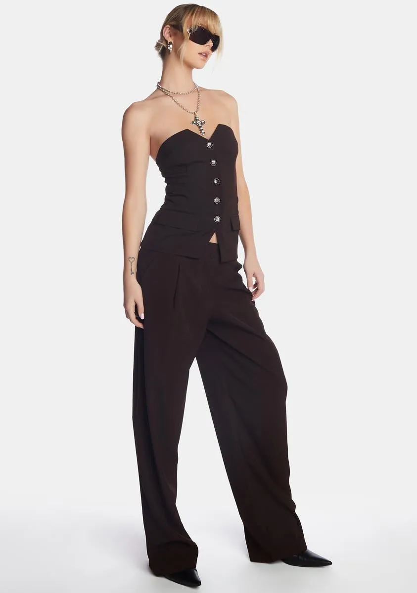 Cappuccino Sabara Wide Leg Trousers sold by Dolls Kill product image thumbnail 3