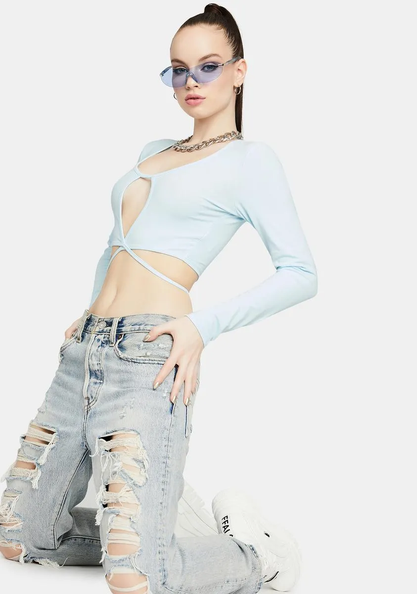 Sky Rude Girl Keyhole Crop Top sold by Dolls Kill product image thumbnail 2