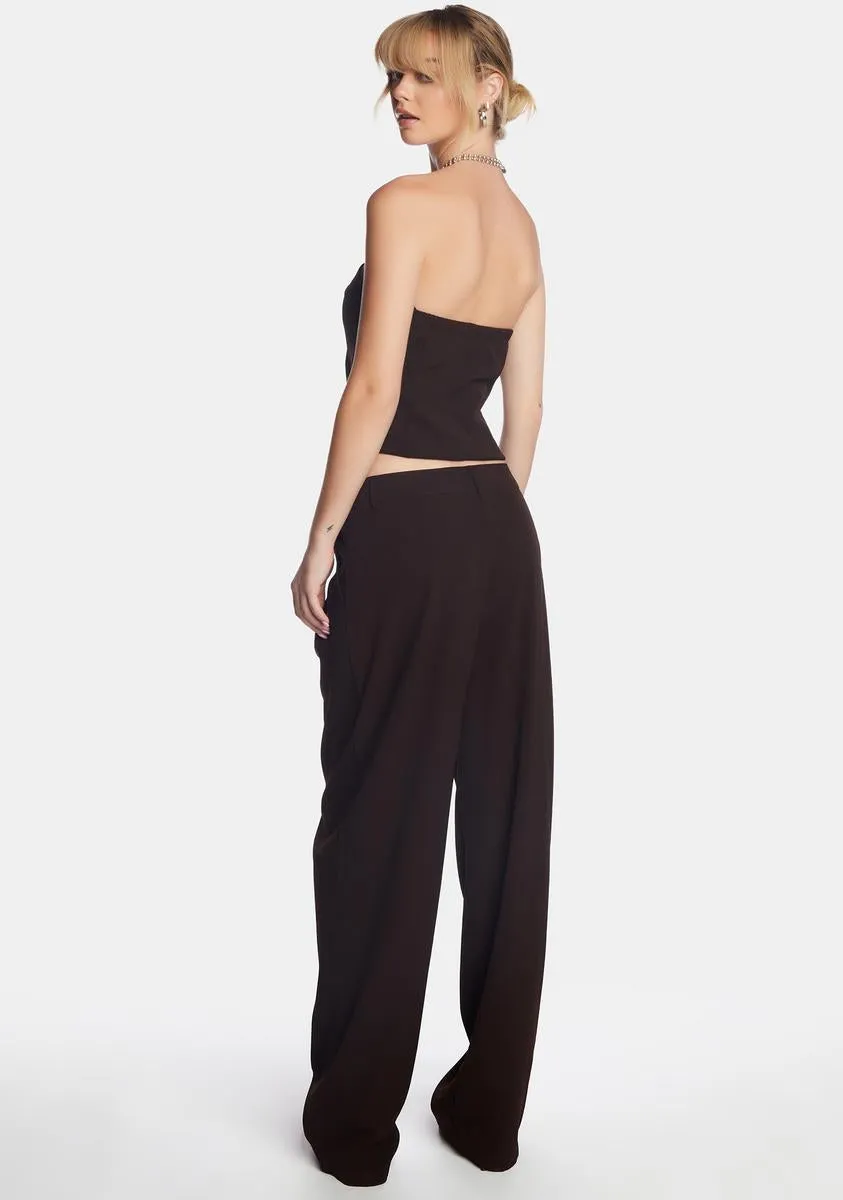 Cappuccino Sabara Wide Leg Trousers sold by Dolls Kill product image thumbnail 4