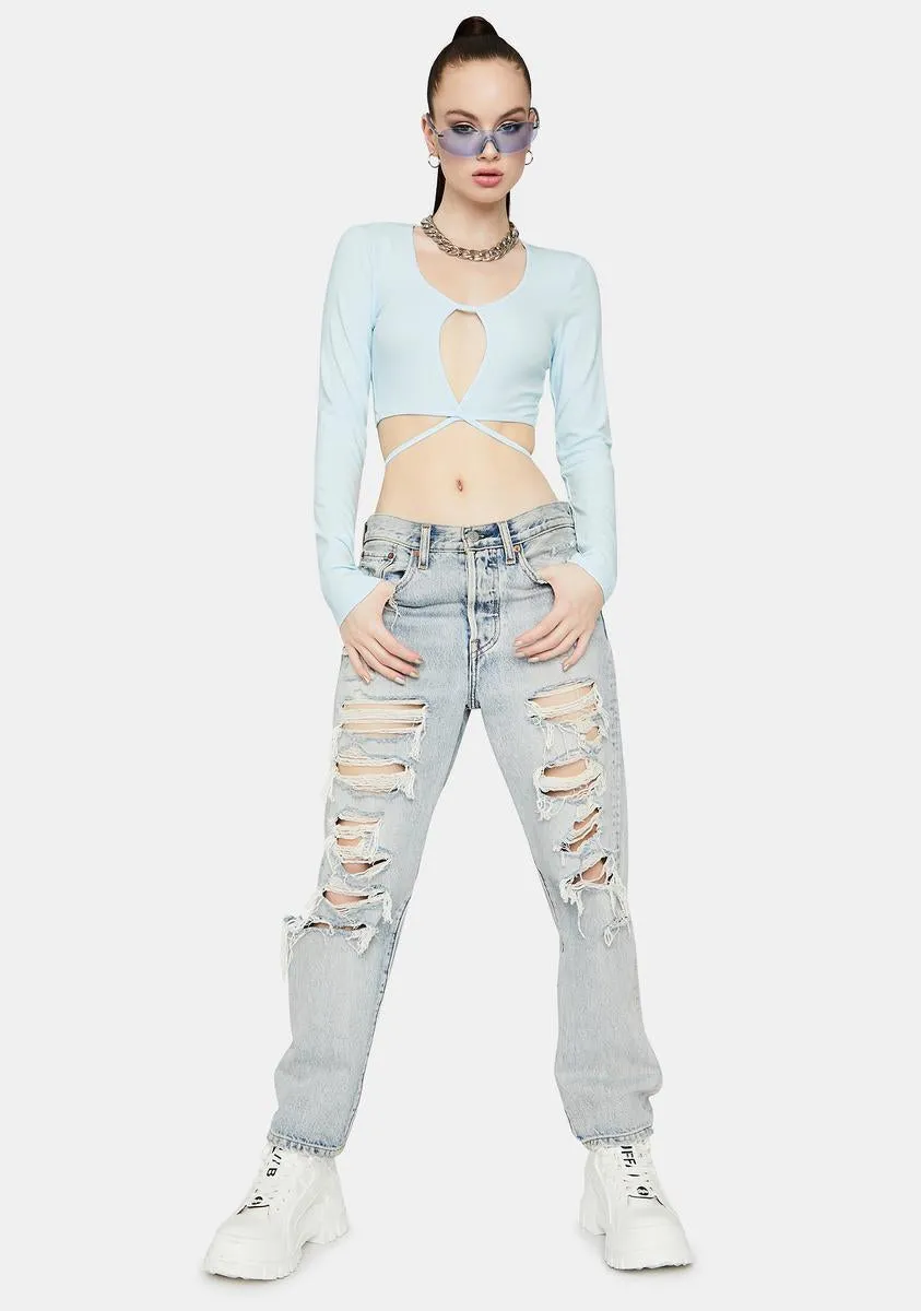 Sky Rude Girl Keyhole Crop Top sold by Dolls Kill product image thumbnail 3