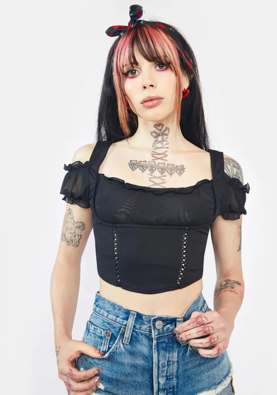 Shoulda Coulda Corset Crop Top sold by Dolls Kill